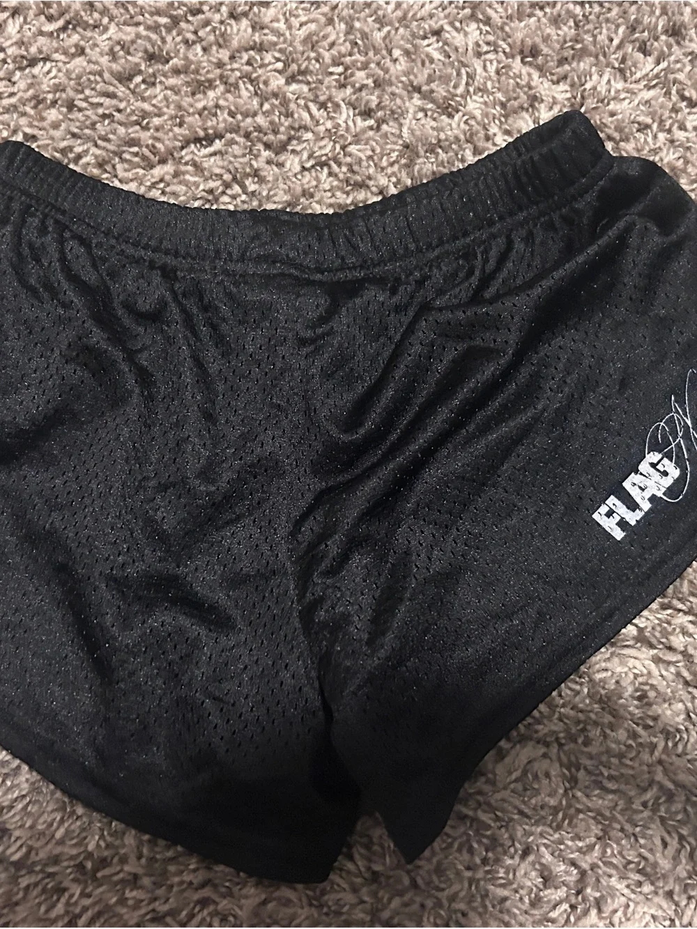 flag nor fail Black Bike Shorts with White Anchor Logo
